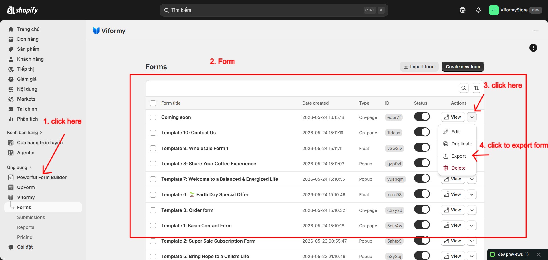 export form 1